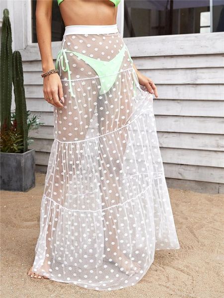 summer women swimwear long maxi skirt see through polka dot pleated retro swimsuit bikini cover up bathing 2021 women's, White;black
summer women swimwear long maxi skirt see through polka dot pleated retro swimsuit bikini cover up bathing 2021 women's, White;black