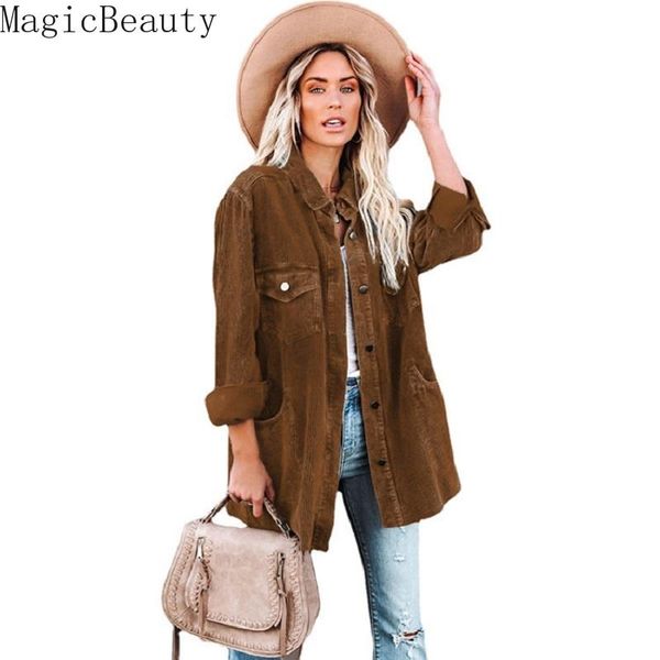 women's jackets women solid autumn winter turn-down collar jacket loose corduroy button shirt long sleeved pockets coat, Black;brown
women's jackets women solid autumn winter turn-down collar jacket loose corduroy button shirt long sleeved pockets coat, Black;brown