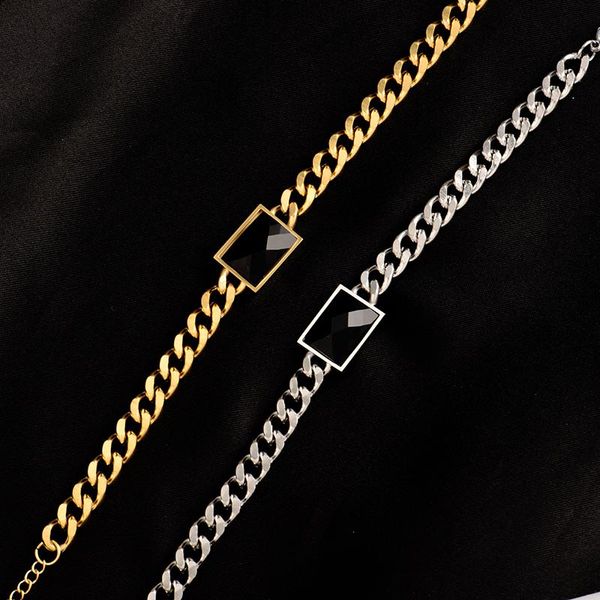 bangle colorfast 316l stainless steel fashion punk chain bracelets square inlaid with black gem pendant gift for ladies
bangle colorfast 316l stainless steel fashion punk chain bracelets square inlaid with black gem pendant gift for ladies