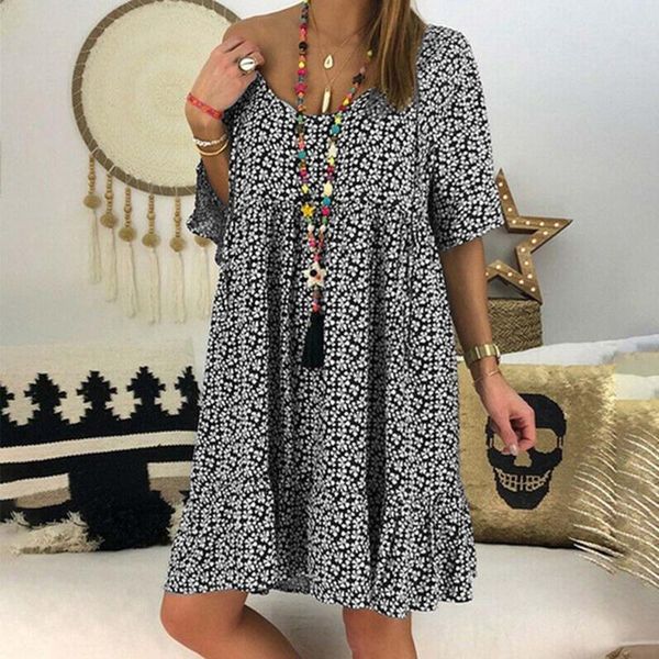 party dresses women summer dress loose floral print beach short sleeve a-line mini boho sundress casual female sexy, White;black
party dresses women summer dress loose floral print beach short sleeve a-line mini boho sundress casual female sexy, White;black