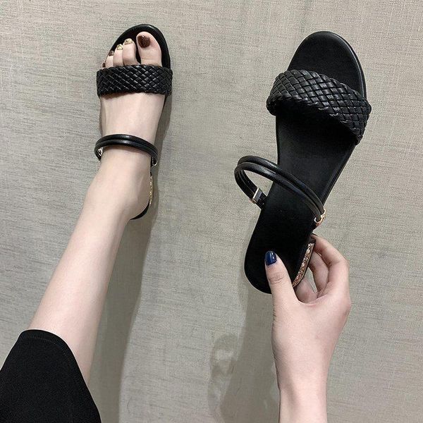 sandals fairy style 2021 summer woven square head thick with girls roman two wear one word ladies and slippers, Black
sandals fairy style 2021 summer woven square head thick with girls roman two wear one word ladies and slippers, Black