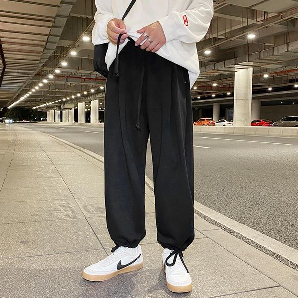 men's pants summer loose large size solid color elastic band trousers spring and autumn retro wide-leg cropped, Black
men's pants summer loose large size solid color elastic band trousers spring and autumn retro wide-leg cropped, Black