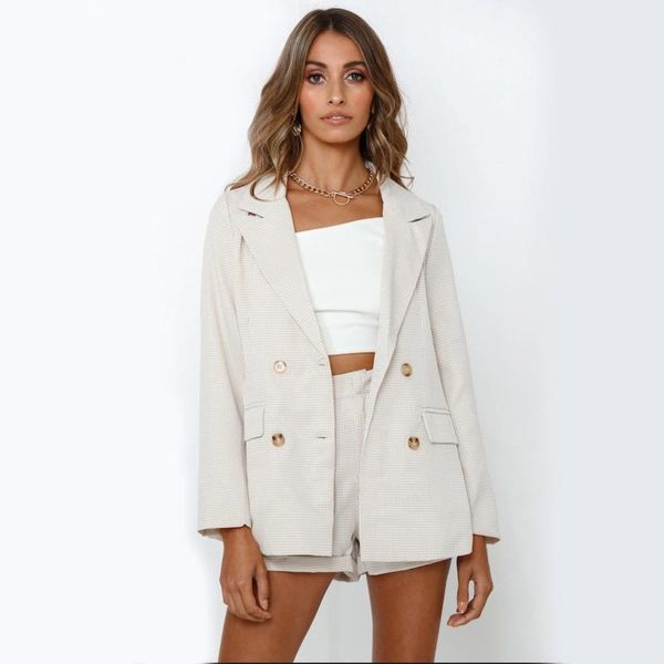 double peonfly breasted vintage office ladies plaid blazer long sleeve loose notched collar coat jacket women female 2021 women's suits, White;black
double peonfly breasted vintage office ladies plaid blazer long sleeve loose notched collar coat jacket women female 2021 women's suits, White;black