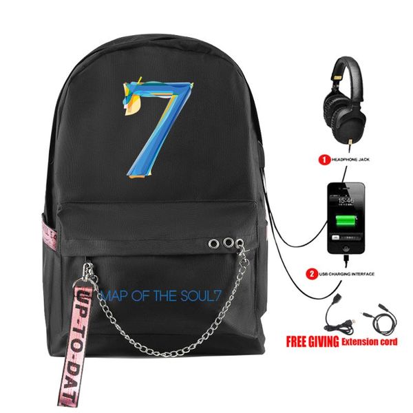 backpack fashion bangtan boys usb rechargeable schoolbag women's shoulder travel bag print map of soul 7 teenage girls
backpack fashion bangtan boys usb rechargeable schoolbag women's shoulder travel bag print map of soul 7 teenage girls