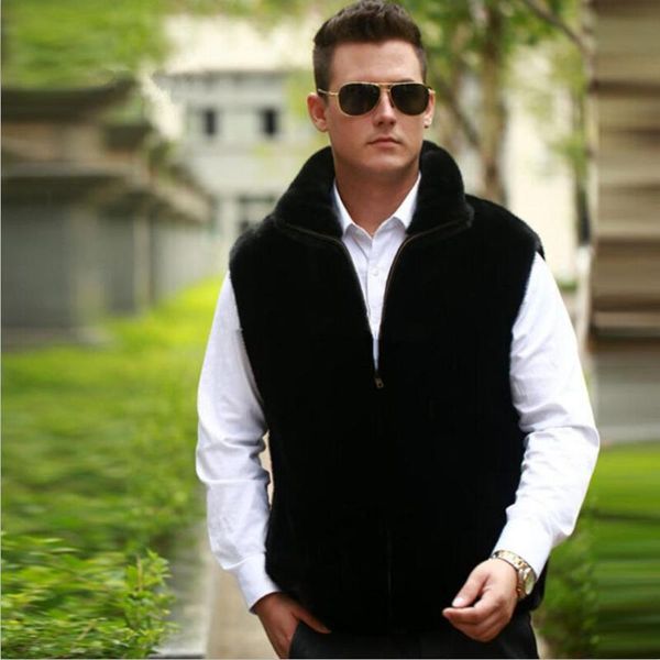 vest coat men slim retro zipper sleeveless stand collar black solid color thick casual wild men's fur & faux
vest coat men slim retro zipper sleeveless stand collar black solid color thick casual wild men's fur & faux