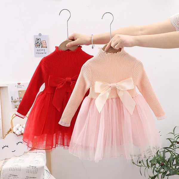 girl's dresses sweet spring autumn girls kids princess dress children baby infants knitwear patchwork long sleeve bow vestidos adk164, Red;yellow
girl's dresses sweet spring autumn girls kids princess dress children baby infants knitwear patchwork long sleeve bow vestidos adk164, Red;yellow