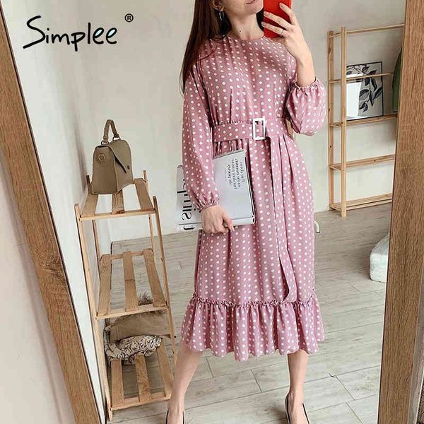 a-line pink sashes long women ruffled polka dot elegant dress office lady vintage autumn female party vestido 210414, Black;gray
a-line pink sashes long women ruffled polka dot elegant dress office lady vintage autumn female party vestido 210414, Black;gray