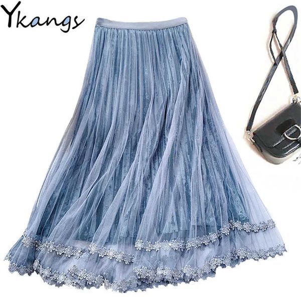 summer pleated skirt women autumn winter gold velvet lace stitching mesh skirt korean female plus size high waist a-line skirt 210619, Black
summer pleated skirt women autumn winter gold velvet lace stitching mesh skirt korean female plus size high waist a-line skirt 210619, Black
