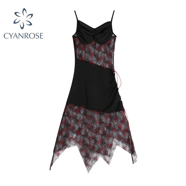 women irregular design black high waist spaghetti strap dress summer hollow out embroidery flower slim dresses mujer 210430, Black;gray
women irregular design black high waist spaghetti strap dress summer hollow out embroidery flower slim dresses mujer 210430, Black;gray