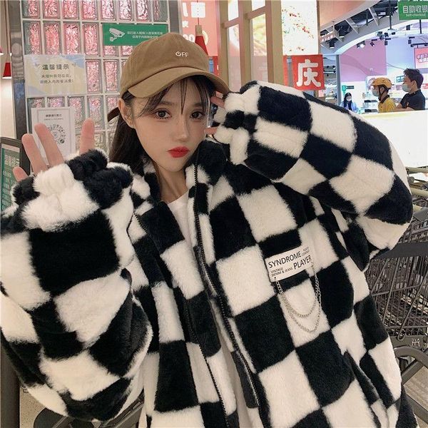 women's jackets 2021 style plush coat women loose padded to keep warm fur for oversized jacket, Black;brown
women's jackets 2021 style plush coat women loose padded to keep warm fur for oversized jacket, Black;brown