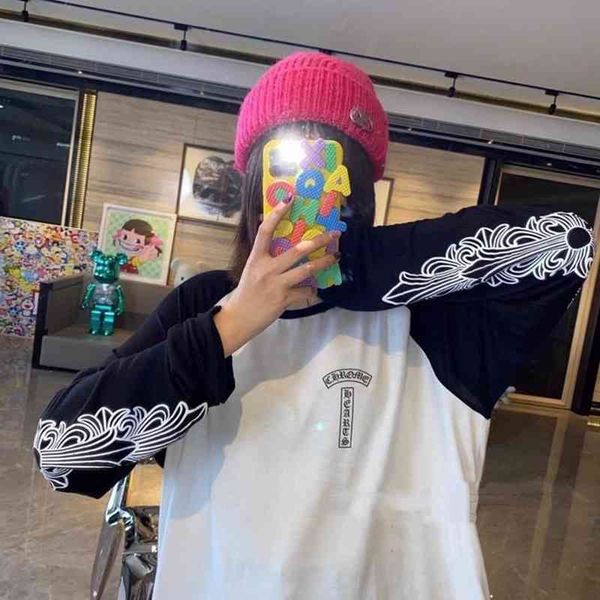 ch 21s autumn winter new crowe double arm black and white stitching long sleeve t-shirt sweater contrast color fashion women
ch 21s autumn winter new crowe double arm black and white stitching long sleeve t-shirt sweater contrast color fashion women