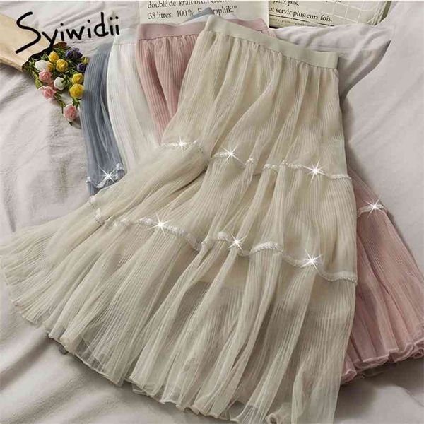 mesh elastic high waist skirt women mid-calf casual a-line solid white black spring summer korean fashion skirts 210607
mesh elastic high waist skirt women mid-calf casual a-line solid white black spring summer korean fashion skirts 210607