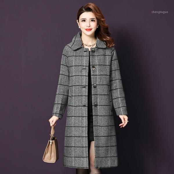 style woolen coat for autumn and winter, noble ladies' loose plaid women's wool & blends, Black
style woolen coat for autumn and winter, noble ladies' loose plaid women's wool & blends, Black