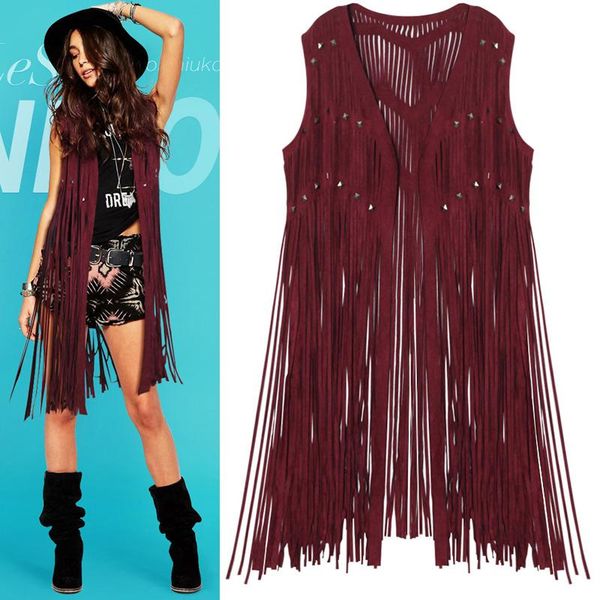 women's vests vest coat women suede faux fur sleeveless hollow out tassel waistcoat with rivet korean fashion princess cardigan, Black;white
women's vests vest coat women suede faux fur sleeveless hollow out tassel waistcoat with rivet korean fashion princess cardigan, Black;white