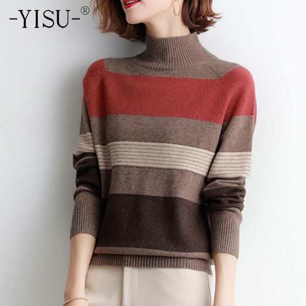 women winter sweater half turtleneck jumper warm stitching color stripe casual fashion knitted pullover women's sweaters, White;black
women winter sweater half turtleneck jumper warm stitching color stripe casual fashion knitted pullover women's sweaters, White;black