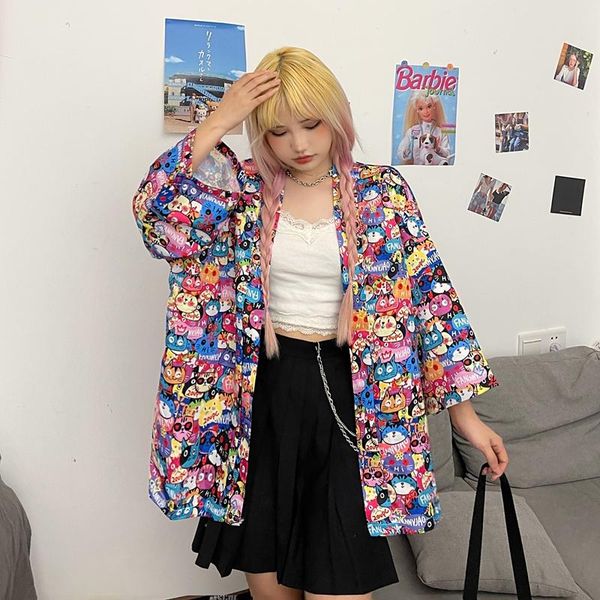 women's blouses & shirts summer women commuter shirt harajuku ins korea american vintage cartoon animation full printing casual loose f, White
women's blouses & shirts summer women commuter shirt harajuku ins korea american vintage cartoon animation full printing casual loose f, White