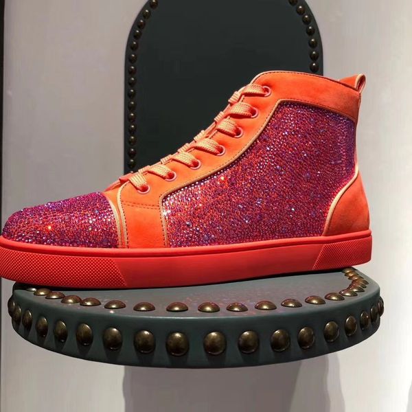 orange suede rhinestone casual shoes elegant luxury high sneakers red sole men's men's dress shoes, Black
orange suede rhinestone casual shoes elegant luxury high sneakers red sole men's men's dress shoes, Black