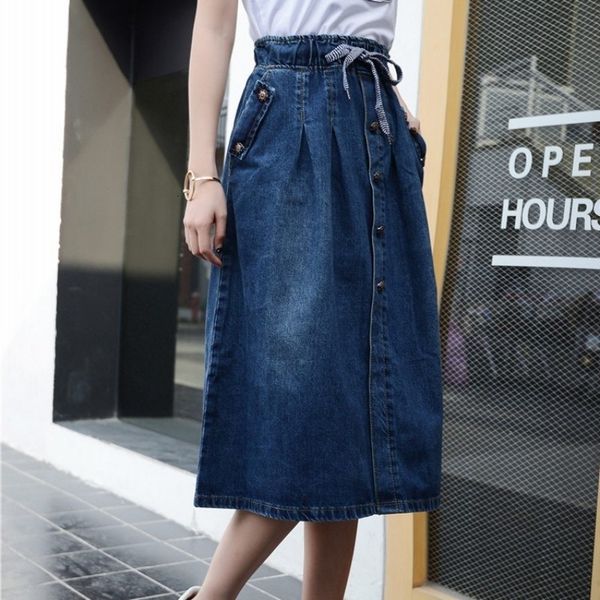 skirts fall of women's single casual blue skirts breasted drawstring korean women thin-fit long-to-line longer-size uvpi, Black
skirts fall of women's single casual blue skirts breasted drawstring korean women thin-fit long-to-line longer-size uvpi, Black