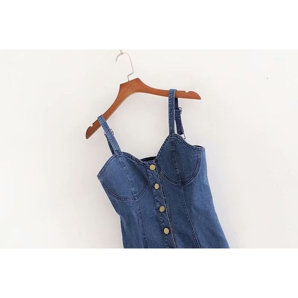 casual dresses spring / summer products, fashionable and fresh suspender denim skirt, slim front breasted stretch dress1 wr8g, Black;gray 
casual dresses spring / summer products, fashionable and fresh suspender denim skirt, slim front breasted stretch dress1 wr8g, Black;gray