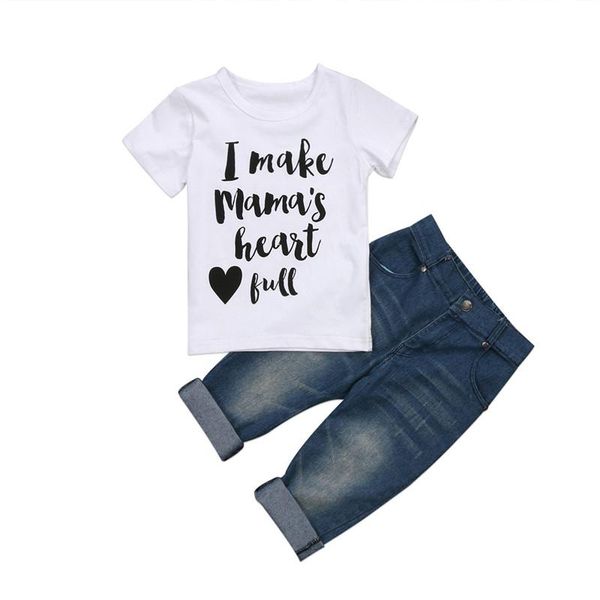 clothing sets 1-5years fashion toddler kids baby boys clothes letter short sleeve t-shirt jeans denim pants outfits summer, White
clothing sets 1-5years fashion toddler kids baby boys clothes letter short sleeve t-shirt jeans denim pants outfits summer, White