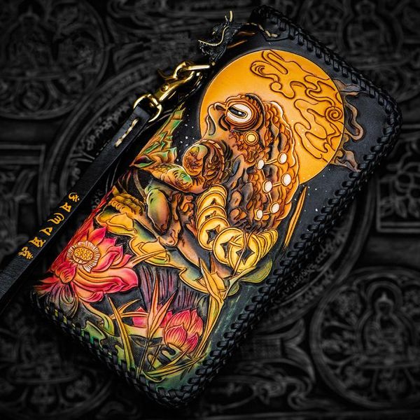 wallets handmade the golden crow-the sun zipper purses men long clutch vegetable tanned leather wallet card holder, Red;black
wallets handmade the golden crow-the sun zipper purses men long clutch vegetable tanned leather wallet card holder, Red;black