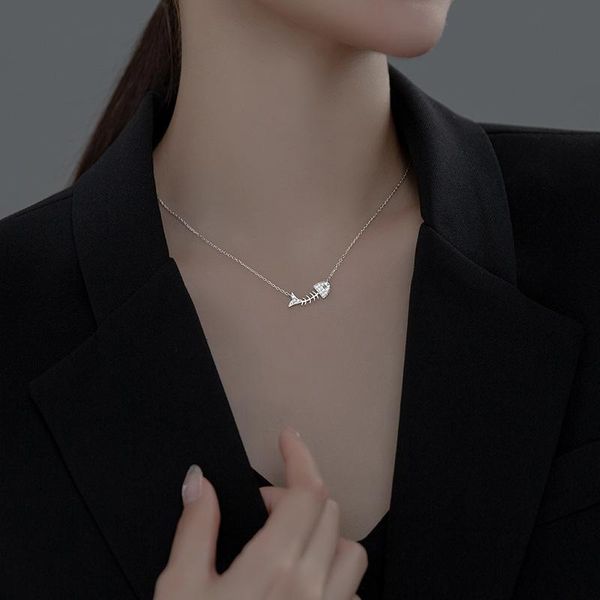 chains 100% real s925 sterling silver chain korean version of diamond-studded fish bone sweet ins short ocean clavicle female
chains 100% real s925 sterling silver chain korean version of diamond-studded fish bone sweet ins short ocean clavicle female