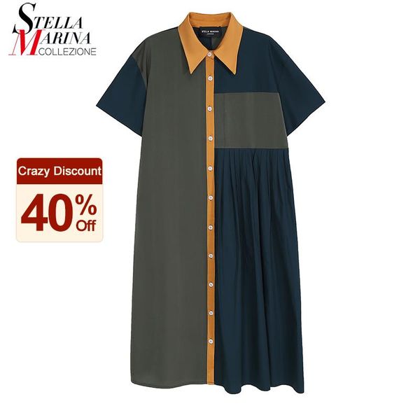 new 2021 green patchwork short sleeve woman summer casual shirt dress straight midi ladies streetwear holiday robe femme 8220, Black;gray
new 2021 green patchwork short sleeve woman summer casual shirt dress straight midi ladies streetwear holiday robe femme 8220, Black;gray