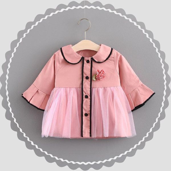 autumn girls long windbreaker speaker sleeves doll collar kids jacket mesh stitching outerwear 0-3 years coat, Blue;gray
autumn girls long windbreaker speaker sleeves doll collar kids jacket mesh stitching outerwear 0-3 years coat, Blue;gray