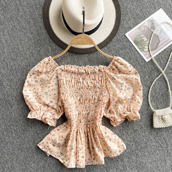 blouses women french floral blouse sweet sleeve square collar ruffles summer boho print elastic ruched short blouses, White
blouses women french floral blouse sweet sleeve square collar ruffles summer boho print elastic ruched short blouses, White