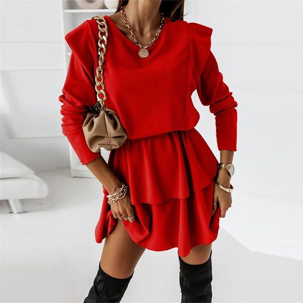 casual dresses women cascading ruffle elastic waist dress autumn elegant o neck a line female red 2021 long sleeve party vestidos, Black;gray
casual dresses women cascading ruffle elastic waist dress autumn elegant o neck a line female red 2021 long sleeve party vestidos, Black;gray