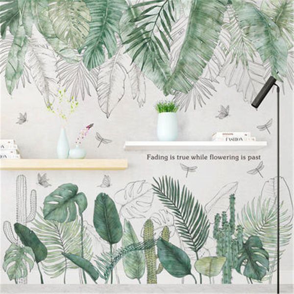 wall stickers tropical potted large green leaf nordic style for bedroom living room decor fashion home sticker 
wall stickers tropical potted large green leaf nordic style for bedroom living room decor fashion home sticker