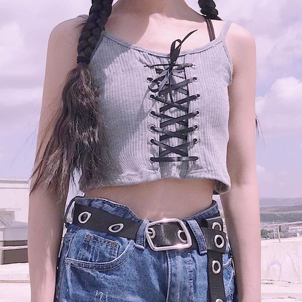women's tanks & camis women drawstring crop spaghetti straps knitting camisole female solid feminino for summer, White
women's tanks & camis women drawstring crop spaghetti straps knitting camisole female solid feminino for summer, White