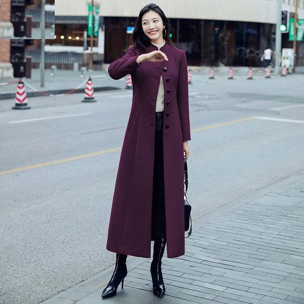 women's wool & blends 2021 winter windbreaker single breasted coat women extra long woolen trench elegant slim temperament warm overcoa, Black
women's wool & blends 2021 winter windbreaker single breasted coat women extra long woolen trench elegant slim temperament warm overcoa, Black