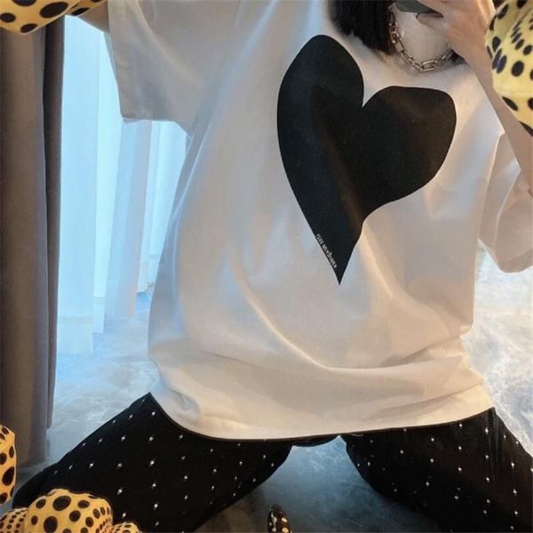 summer fashion trendy brand kimhekim big love logo printing men's and women's short-sleeved t-shirt, White
summer fashion trendy brand kimhekim big love logo printing men's and women's short-sleeved t-shirt, White