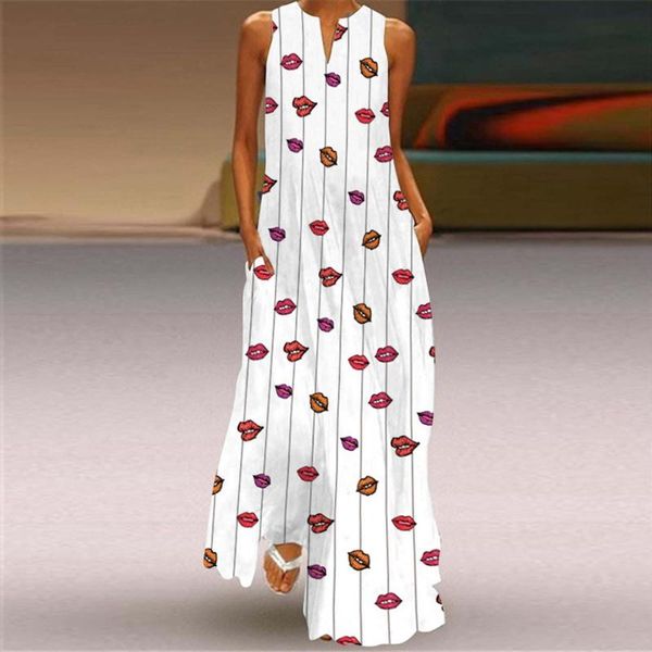 casual dresses women vintage mouth print boho summer dress elegent sleeveless v-neck beach holiday maxi kaftan evening vestidos robe, Black;gray
casual dresses women vintage mouth print boho summer dress elegent sleeveless v-neck beach holiday maxi kaftan evening vestidos robe, Black;gray