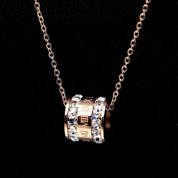 pendant necklaces beautiful roman numerals two laps zircon necklace for women titanium steel rose gold color jewelry gift, Silver
pendant necklaces beautiful roman numerals two laps zircon necklace for women titanium steel rose gold color jewelry gift, Silver