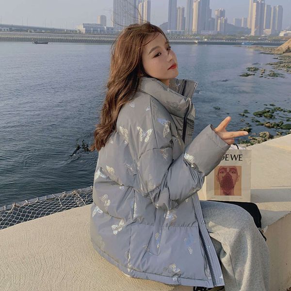 luminous butterfly print stand collar loose short size thickened bright bread coat cotton padded woman, Black;brown
luminous butterfly print stand collar loose short size thickened bright bread coat cotton padded woman, Black;brown