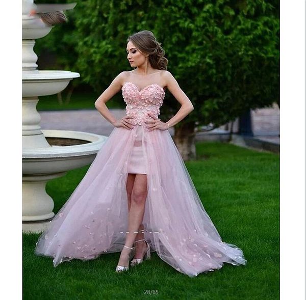 high low tulle long detachable train split prom dresses 3d flowers sweetheart sleeveless sweet formal evening gowns elegant, Black
high low tulle long detachable train split prom dresses 3d flowers sweetheart sleeveless sweet formal evening gowns elegant, Black