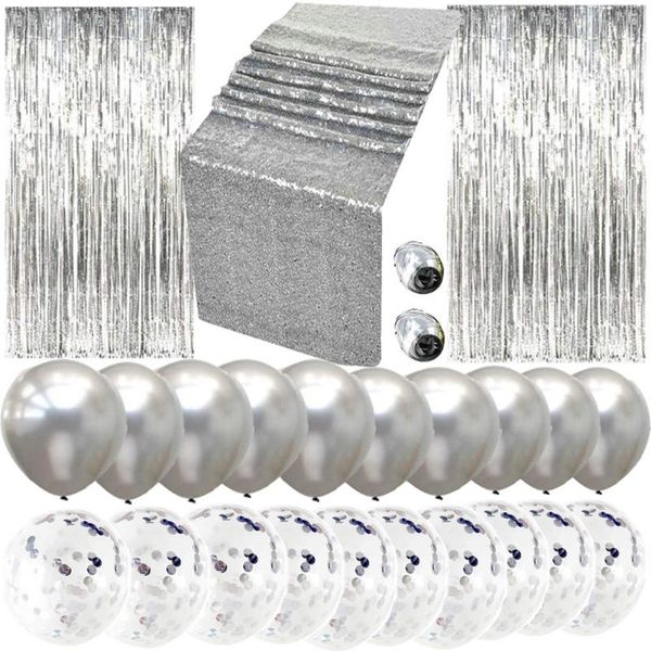 party decoration supplies 12 inch confetti balloon sequin table runner rain silk combination sets
party decoration supplies 12 inch confetti balloon sequin table runner rain silk combination sets