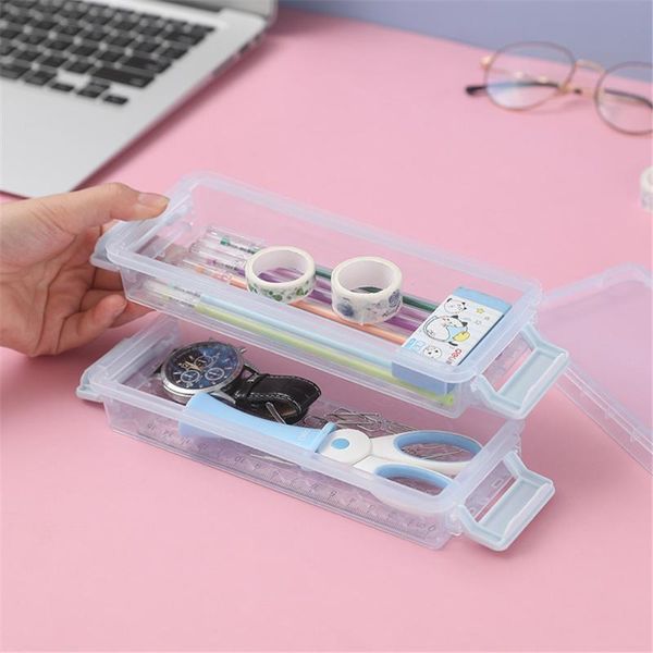pencil bags 1pc creative double layers box portable clear case large capacity glasses kawaii stationery storage
pencil bags 1pc creative double layers box portable clear case large capacity glasses kawaii stationery storage