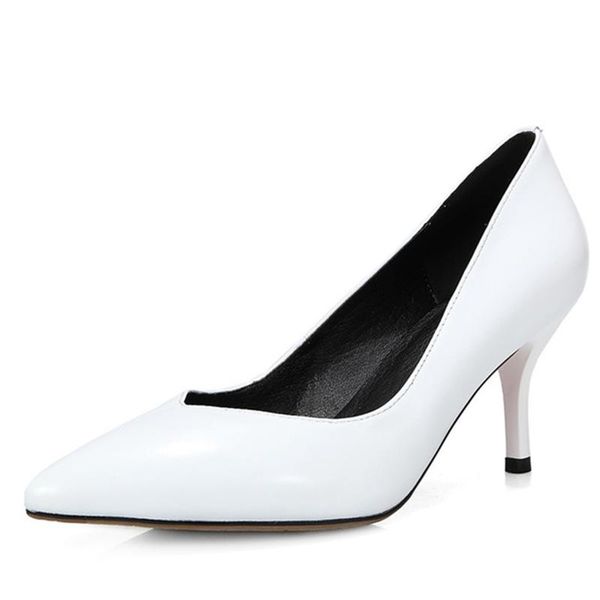 pointed toe women pumps genuine leather spike heels high white ol office shoes woman size 34-43 dress, Black
pointed toe women pumps genuine leather spike heels high white ol office shoes woman size 34-43 dress, Black