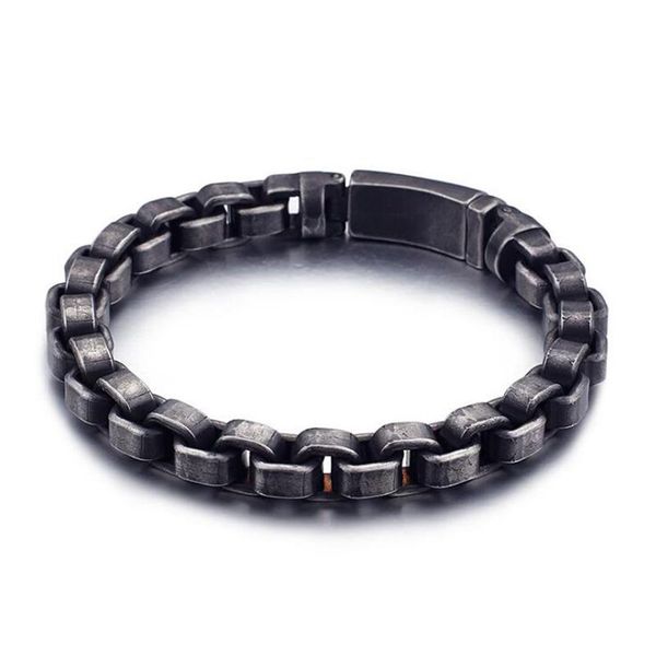 link, chain vintage 316l stainless steel matte bike link bracelets personalized brushed box wrap biker jewelry 22cm, Black
link, chain vintage 316l stainless steel matte bike link bracelets personalized brushed box wrap biker jewelry 22cm, Black