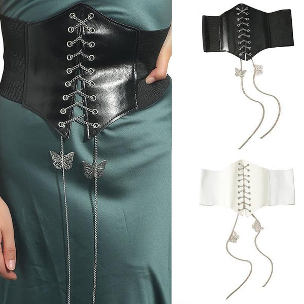 belts pu leather bandage cummerbunds punk style chain lace up corset women butterfly gothic dark bustier, Black;brown
belts pu leather bandage cummerbunds punk style chain lace up corset women butterfly gothic dark bustier, Black;brown