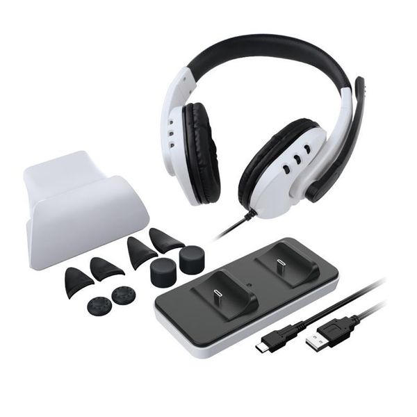 game controllers & joysticks controller accessories set for ps5 charging dock wired headset bracket trigger extension key thumb grip caps
game controllers & joysticks controller accessories set for ps5 charging dock wired headset bracket trigger extension key thumb grip caps