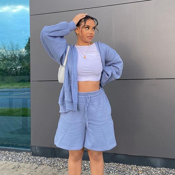 women's tracksuits puloru autumn casual women two-piece sports wear solid color loose hooded jackets and elastic waist shorts streetwea, Gray
women's tracksuits puloru autumn casual women two-piece sports wear solid color loose hooded jackets and elastic waist shorts streetwea, Gray