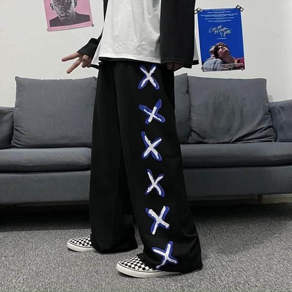 men and korean retro women pant trend casual straight leg wide male female student, Black;white
men and korean retro women pant trend casual straight leg wide male female student, Black;white