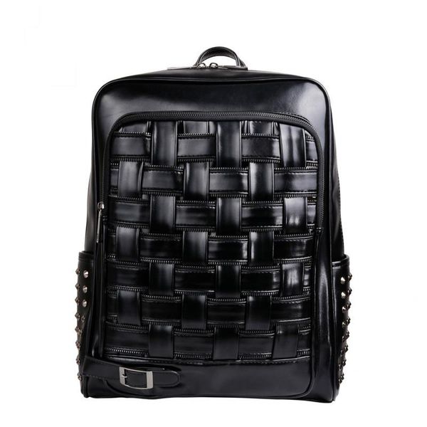 backpack simple fashion zipper atmosphere weaving rivets black personality pu leather travel bag student
backpack simple fashion zipper atmosphere weaving rivets black personality pu leather travel bag student