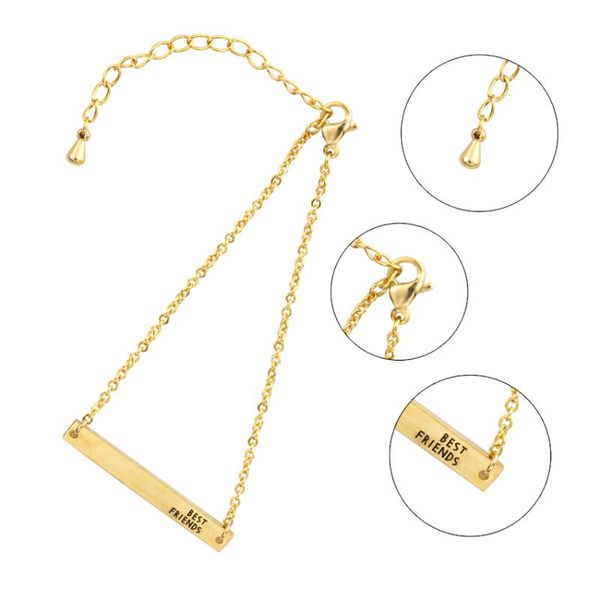 link, chain gorgeous tale stainless steel geometric bar bracelet gold color chains friends letter bracelets for women pulseras mujer, Black
link, chain gorgeous tale stainless steel geometric bar bracelet gold color chains friends letter bracelets for women pulseras mujer, Black