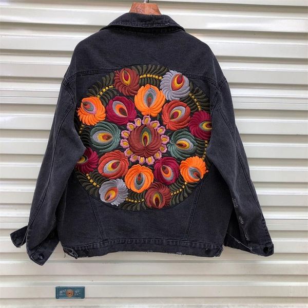 women's jackets hebaoli 2021 heavy industry style autumn and winter long sleeve comfortable large size embroidery jeans jacket western, Black;brown
women's jackets hebaoli 2021 heavy industry style autumn and winter long sleeve comfortable large size embroidery jeans jacket western, Black;brown
