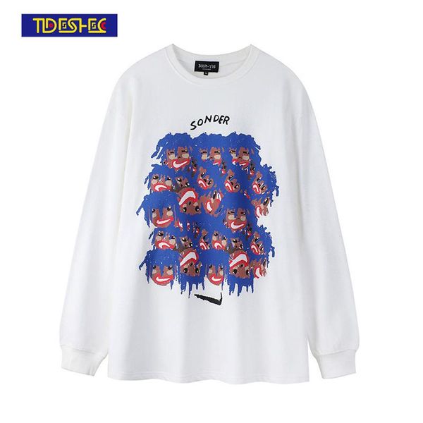 men's sweaters streetwear round neck hoodie casual print long sleeve sweatshirt men hip-hop trendy pullovers harajuku autumn spring 202, White;black
men's sweaters streetwear round neck hoodie casual print long sleeve sweatshirt men hip-hop trendy pullovers harajuku autumn spring 202, White;black